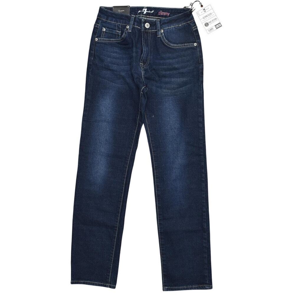7 For All Mankind Dark Blue Straight Leg Jeans